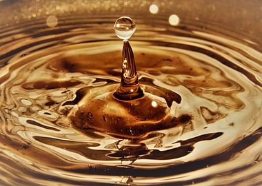 Golden water droplet