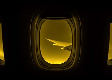 Window view of Plane Wing