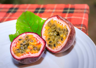 Passion fruit served
