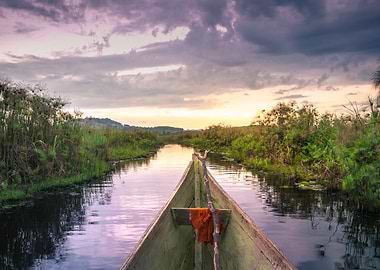 Sunset on Mabamba Swamp