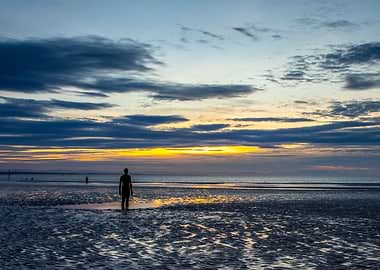 Crosby Beach at Sunset