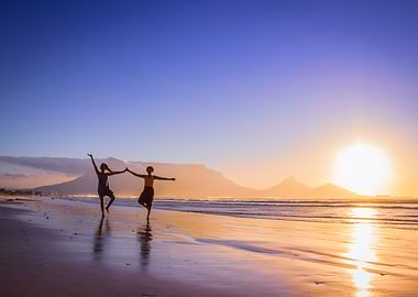 Dancing on the beach