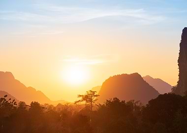 Tropical landscape Laos