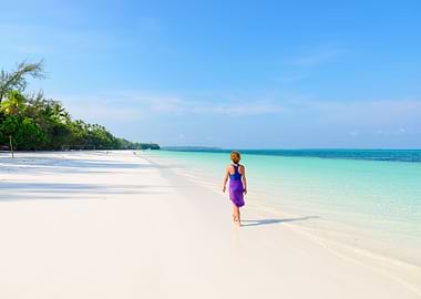 Woman on exotic beach