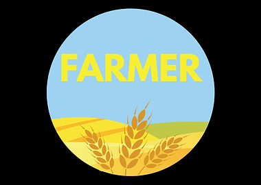 Farmer with Farm and Grain