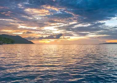 Sunset Sky Over Kri And Mo