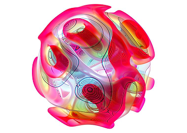3d art ball alien flower