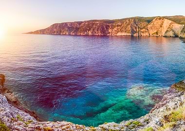 Mediterranean Bay At Sunse