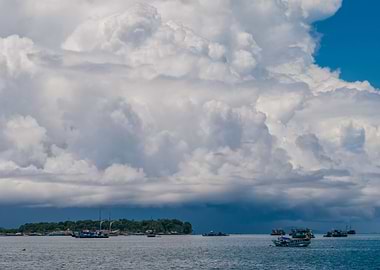 Huge White Clouds Above Po