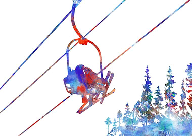 Couple ski lift