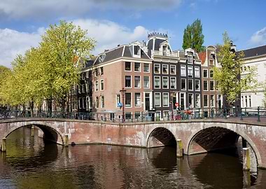 Amsterdam Canal and Houses
