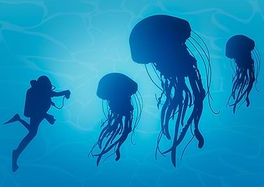 Scuba Diver Jellyfish