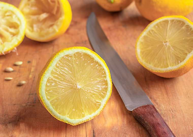 Cut up Lemon fruit
