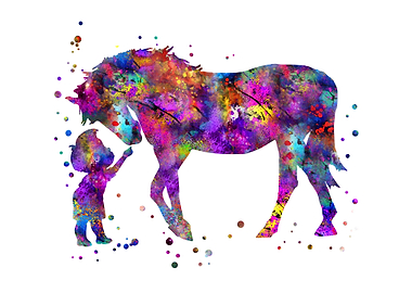 Little boy and horse