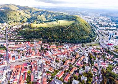 Aerial View Of Slovak Town