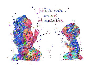 Girl and boy praying