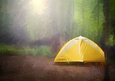 Tent Surrounded by Trees