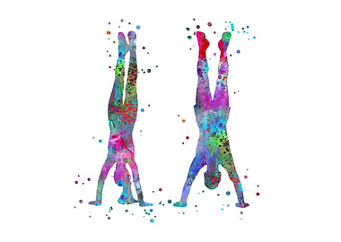 Handstand by couple