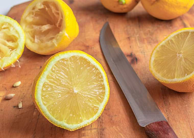 Cut up Lemon fruit