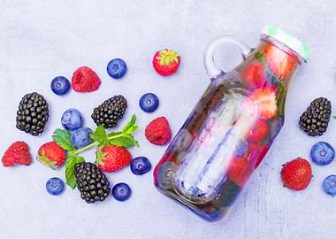 Fresh cool berry and mint