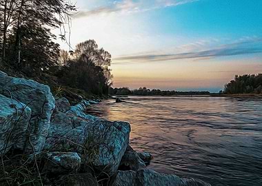 Boats moored along Ticino