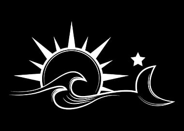Sun Stars Moon Wave Travel
