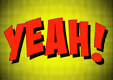 Yeah text cartoon bubblegu