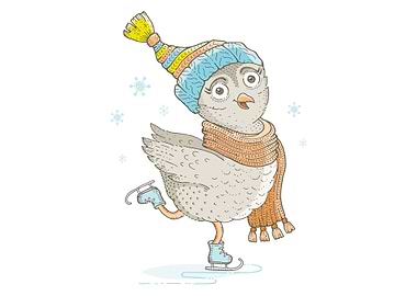 Cute Owl Bird Marry Xmas