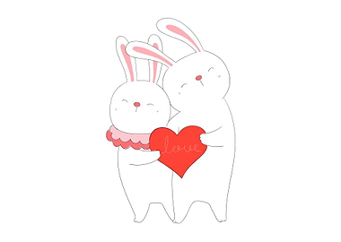 Cute rabbit couple