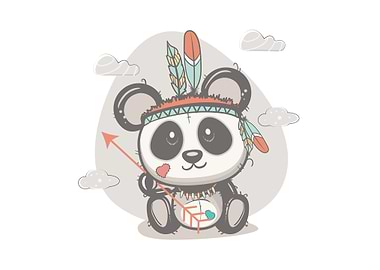 Cute panda feather