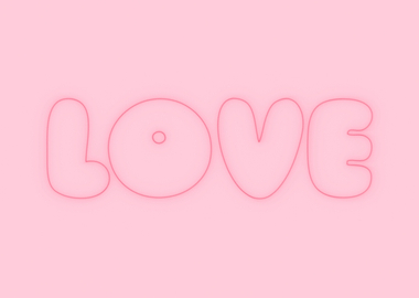 Pink love text