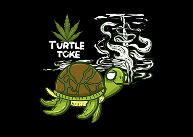 Turtle Smoking Weed
