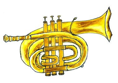 Trumpet yellow drawing