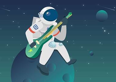 Astronaut play Guitar
