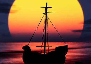 Silhouette of a ship