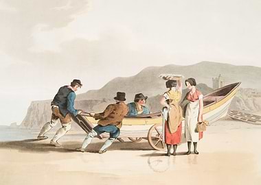 Illustration of fishermen