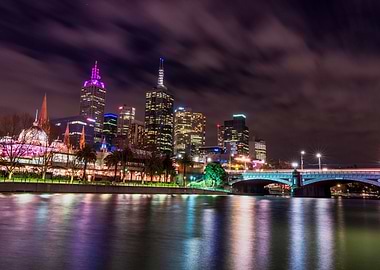 Melbourne skyline at night