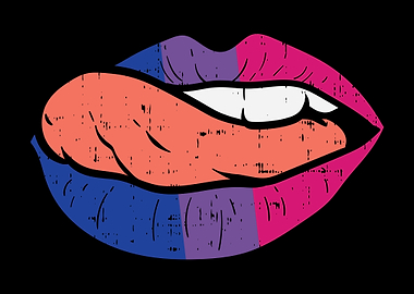 Bisexual Pride Lick Lips