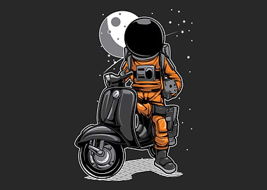 Astronaut scooter space