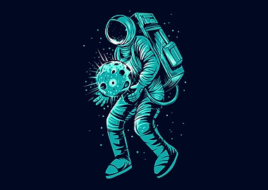 astronaut with planet