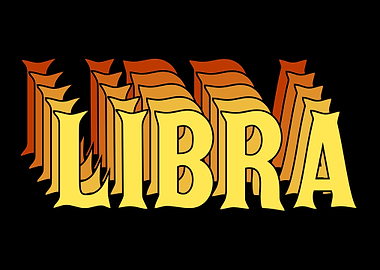 Retro Wording Libra