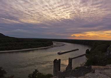 Sunset at Danube river