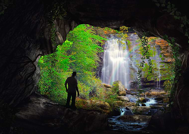 Man Silhouette Nature Wate