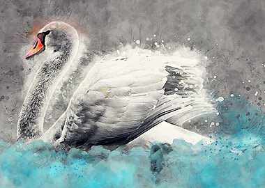 Swan bird art