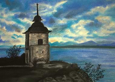 Landscape with old chapel