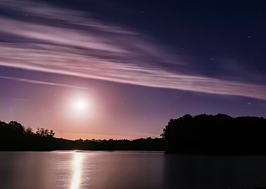 Full moon and water