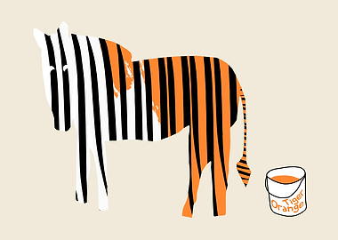Zebra colored in tiger