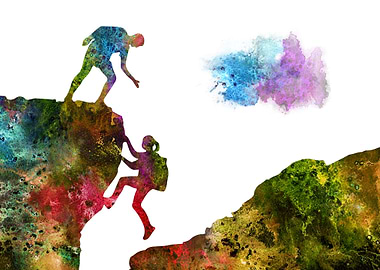 Mountain climbers couple