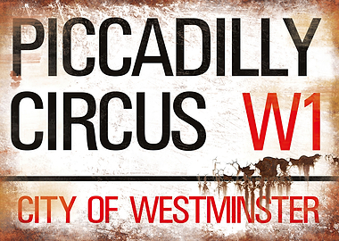 Piccadilly Circus Old Sign