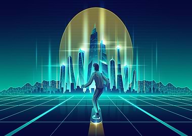 surfer dude to neon city